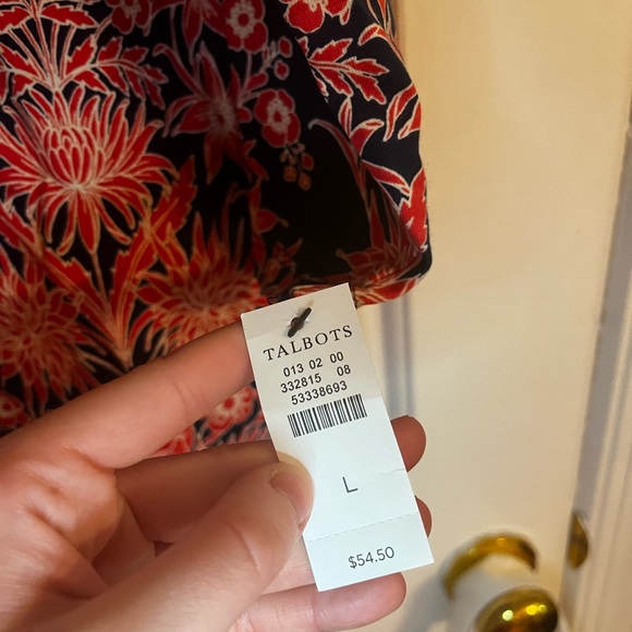 NWT Talbots floral pattern blouse 3/4 sleeve - Picture 2 of 10